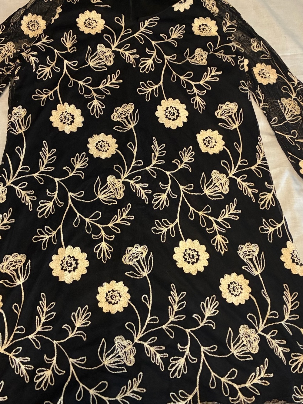 Danny and Nicole Wm’s Embroidered Mesh Cold Shoulder Dress – Black – Sz 16 – NWT - Picture 4 of 14
